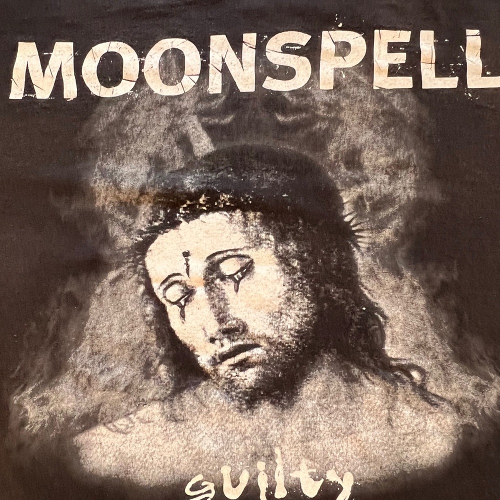 90s Moonspell Guilty Vintage T-Shirt Rare Band Tee Gothic Metal Portuguese Xl View 2